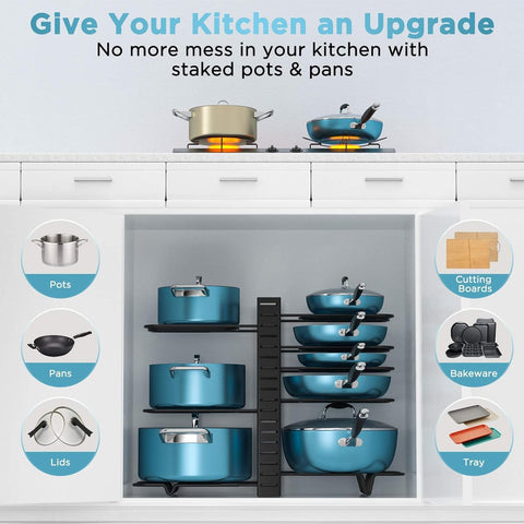ORDORA stackable kitchen organizer clears countertop clutter.