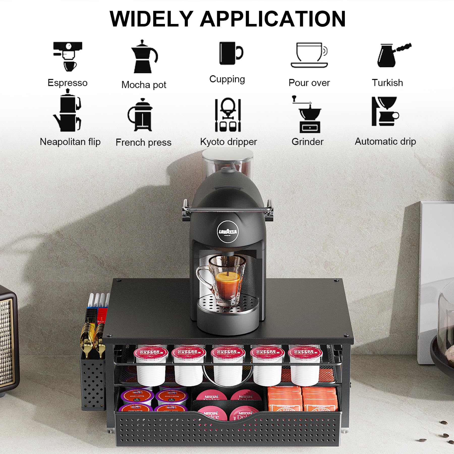 ORDROLL K Cup Holder ready-to-assemble design ensures quick setup.