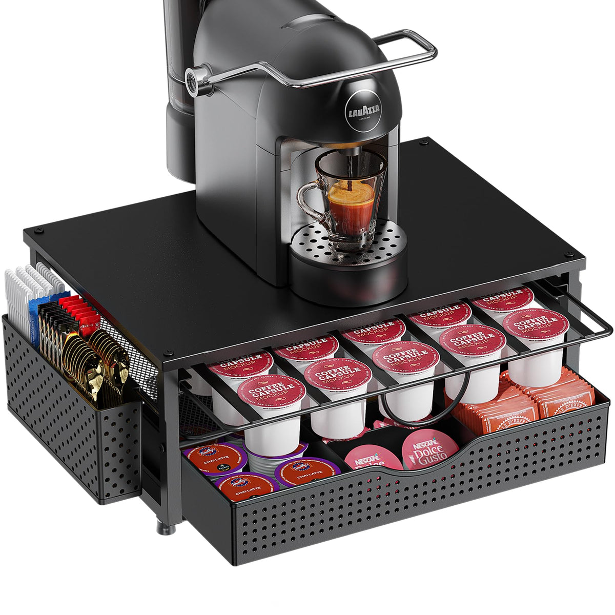 ORDROLL K Cup Holder top drawer view shows organized coffee pods at a glance.