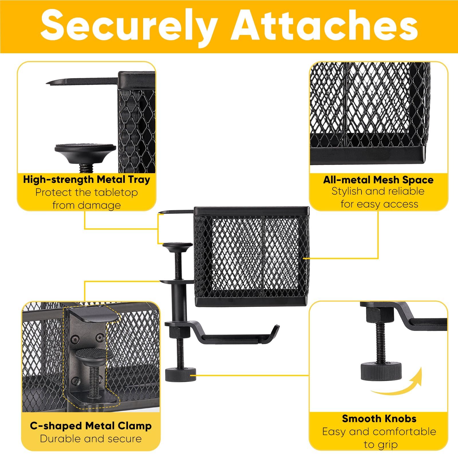 OrgaFocus cup holder with handle cutout enabling easy drink access.