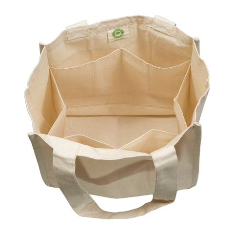 Organic Cotton Mart interior bottle sleeves detail protect glass bottles during transit.