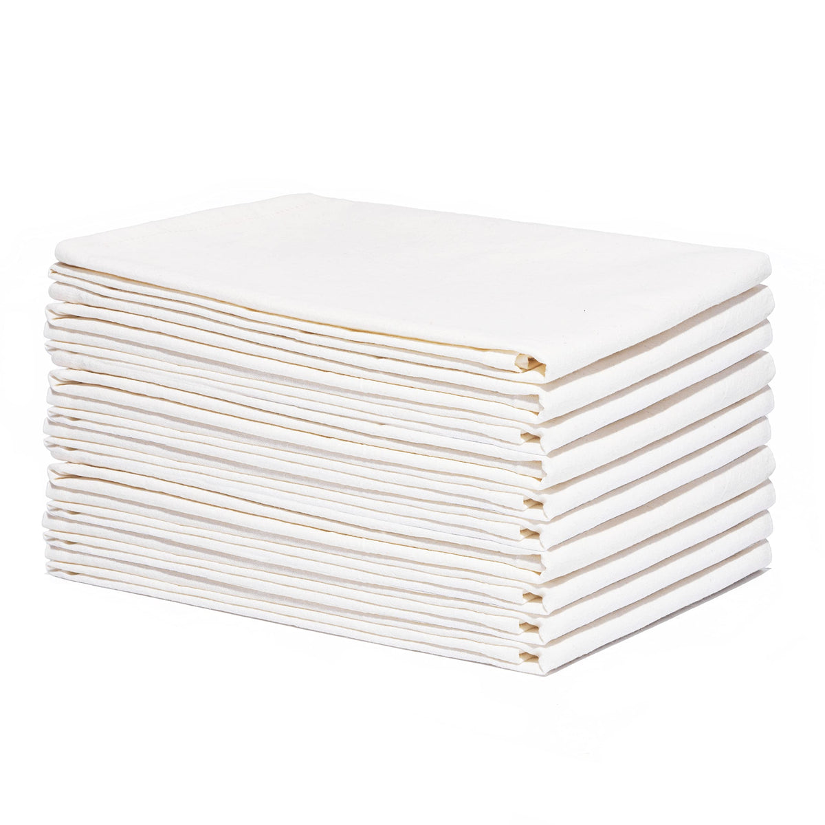 Organic Cotton Mart flour sack towels 27x27 off-white, large and absorbent for baking and spills.