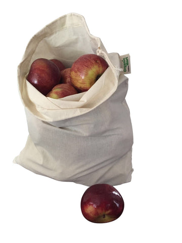 Breathable storage bag from Organic Cotton Mart for refrigerator produce