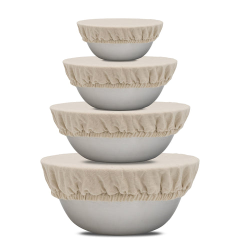 Organic Cotton Mart reusable cloth bowl cover off white fits 1XL and protects bowls