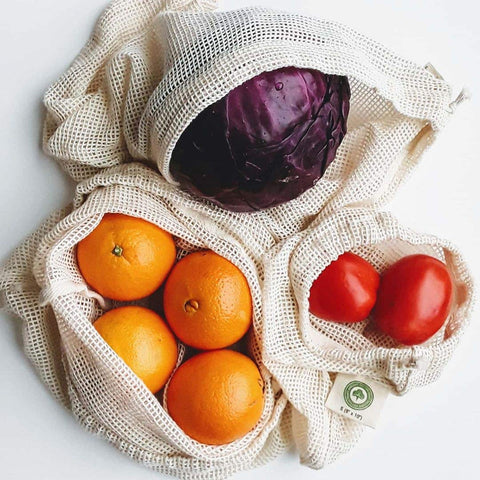 Organic Cotton Mart double-stitched mesh bags endure heavy produce