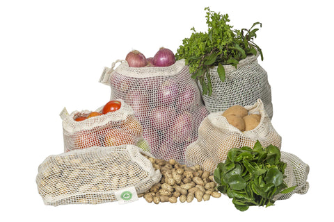 Organic Cotton Mart reusable mesh bags set of six for eco-friendly shopping
