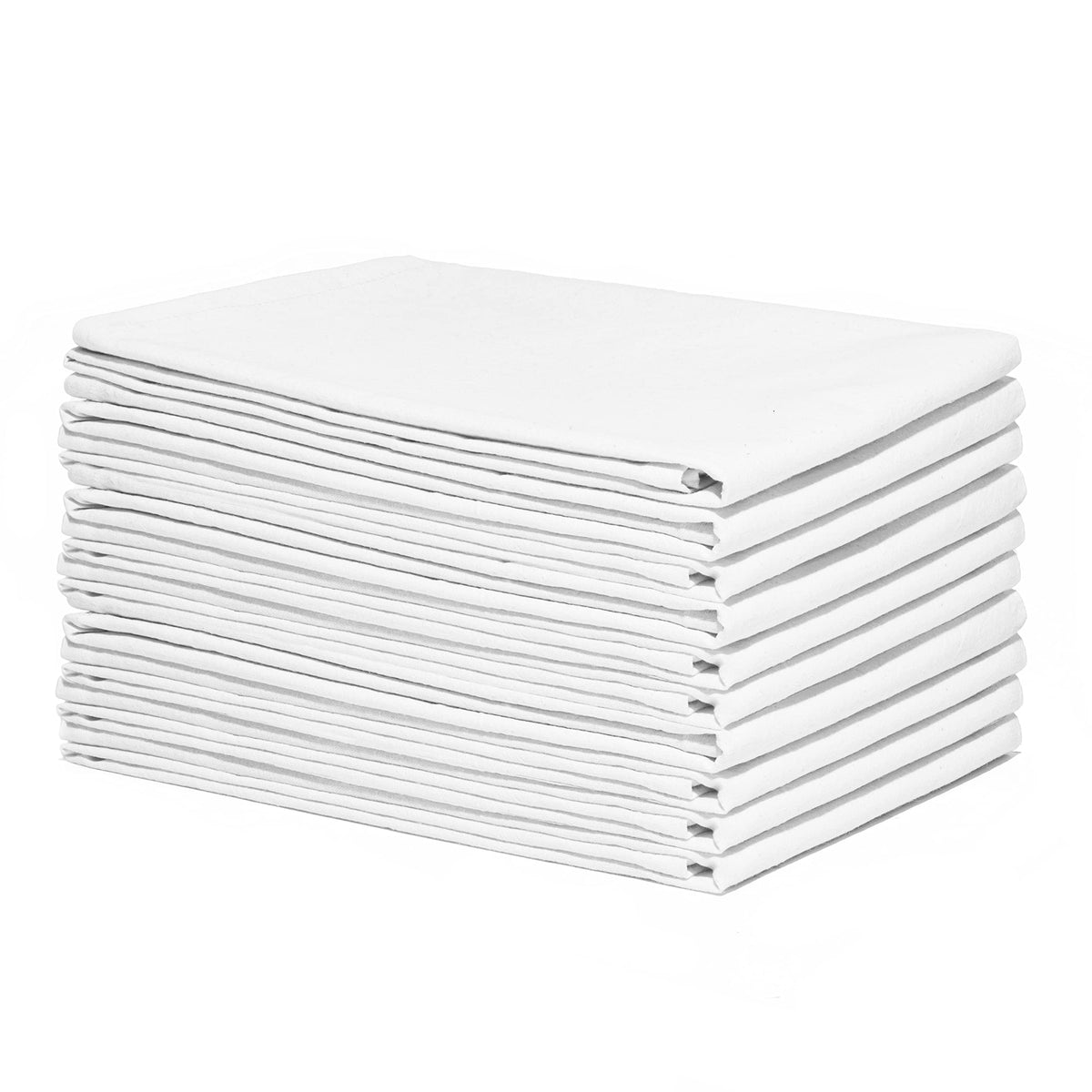 Organic Cotton Mart white dish towels 27x27 in a bright kitchen for quick drying.