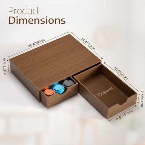 ORGMASTER Wooden K-Cup Holder dual drawers separate pod spaces for different roasts.