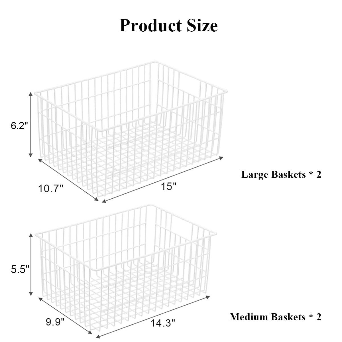 Orgneas freezer organizer large basket side view showing space efficiency.