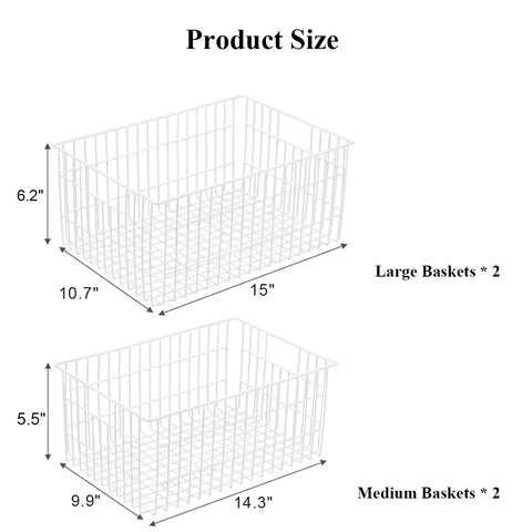 Orgneas freezer organizer large basket side view showing space efficiency.