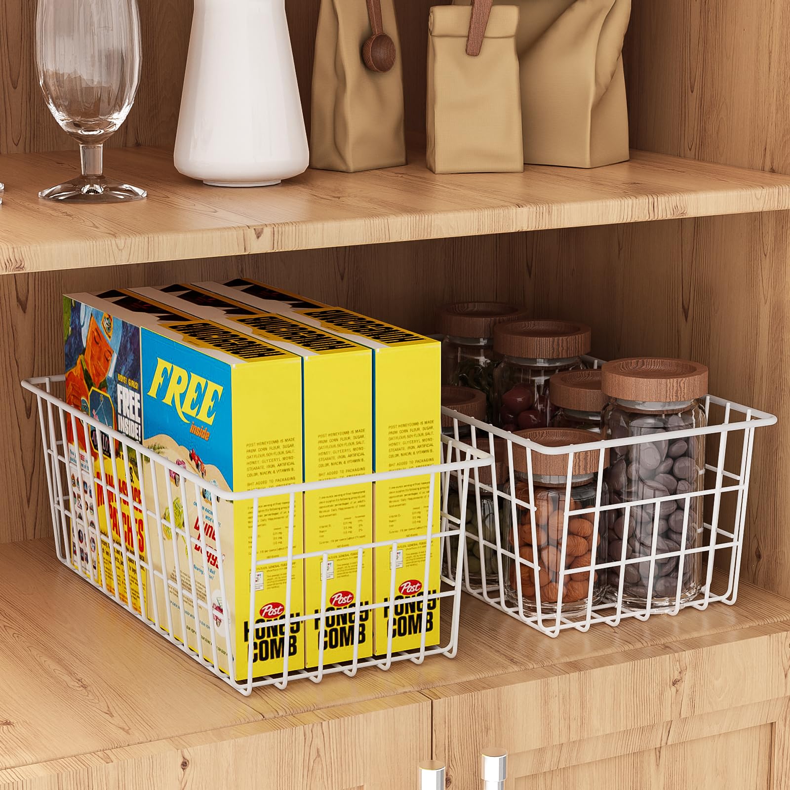 Orgneas freezer organizer medium basket front view ideal for quick retrieval.