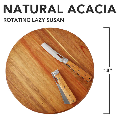 ORIDOM Acacia Lazy Susan rotates smoothly for easy access to condiments