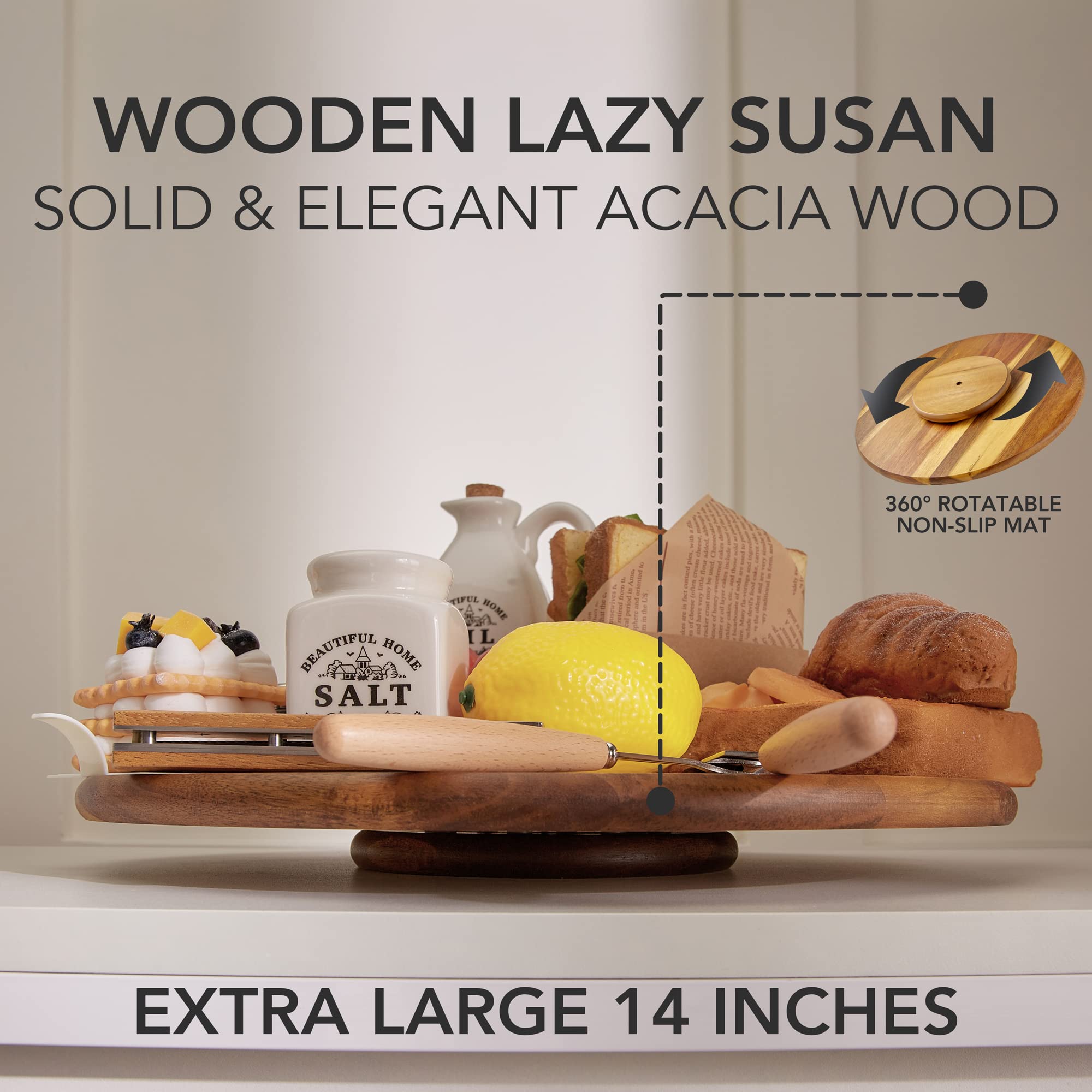 ORIDOM Lazy Susan on kitchen counter for organized storage of jars
