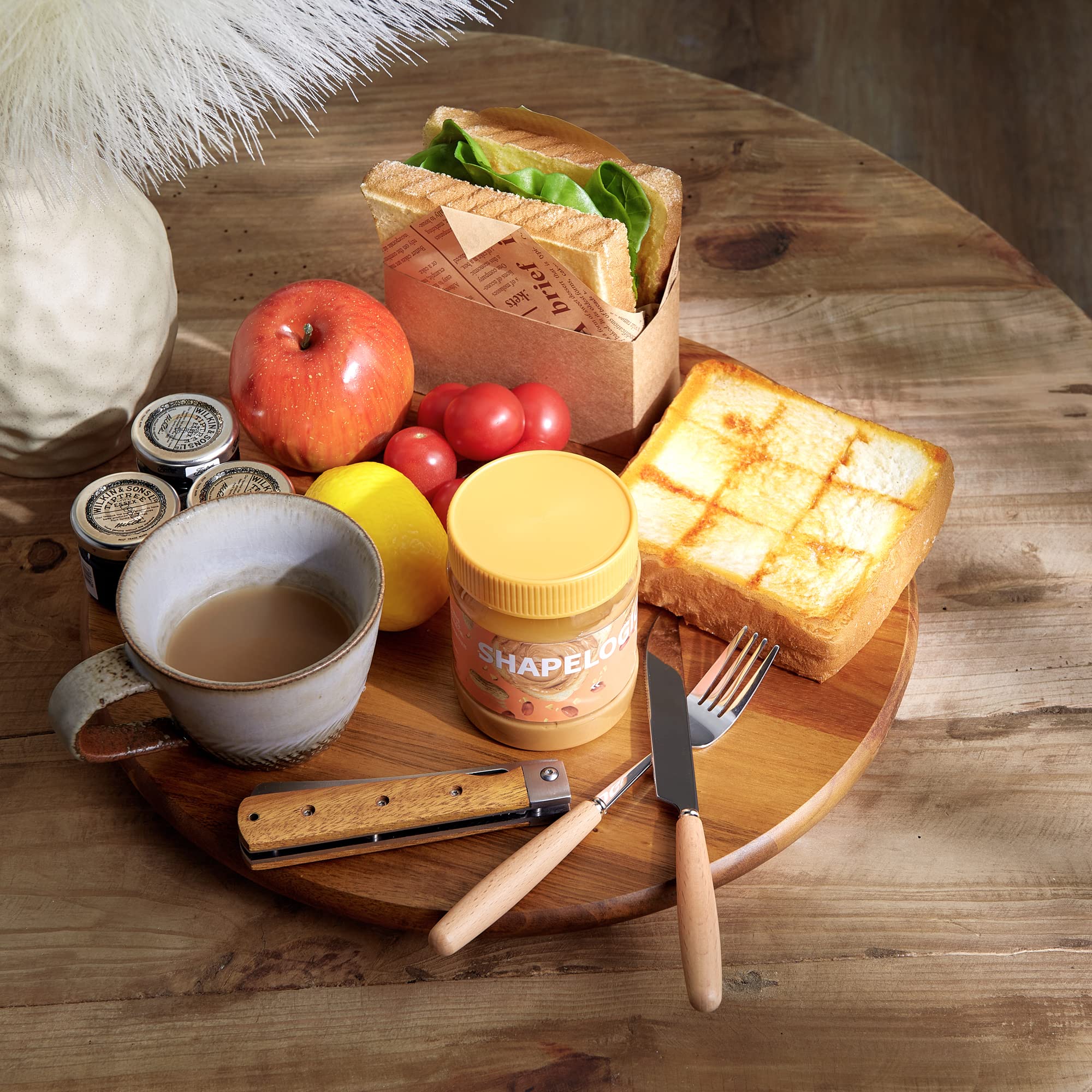 Close-up of ORIDOM Acacia wood Lazy Susan highlighting durable wood grain