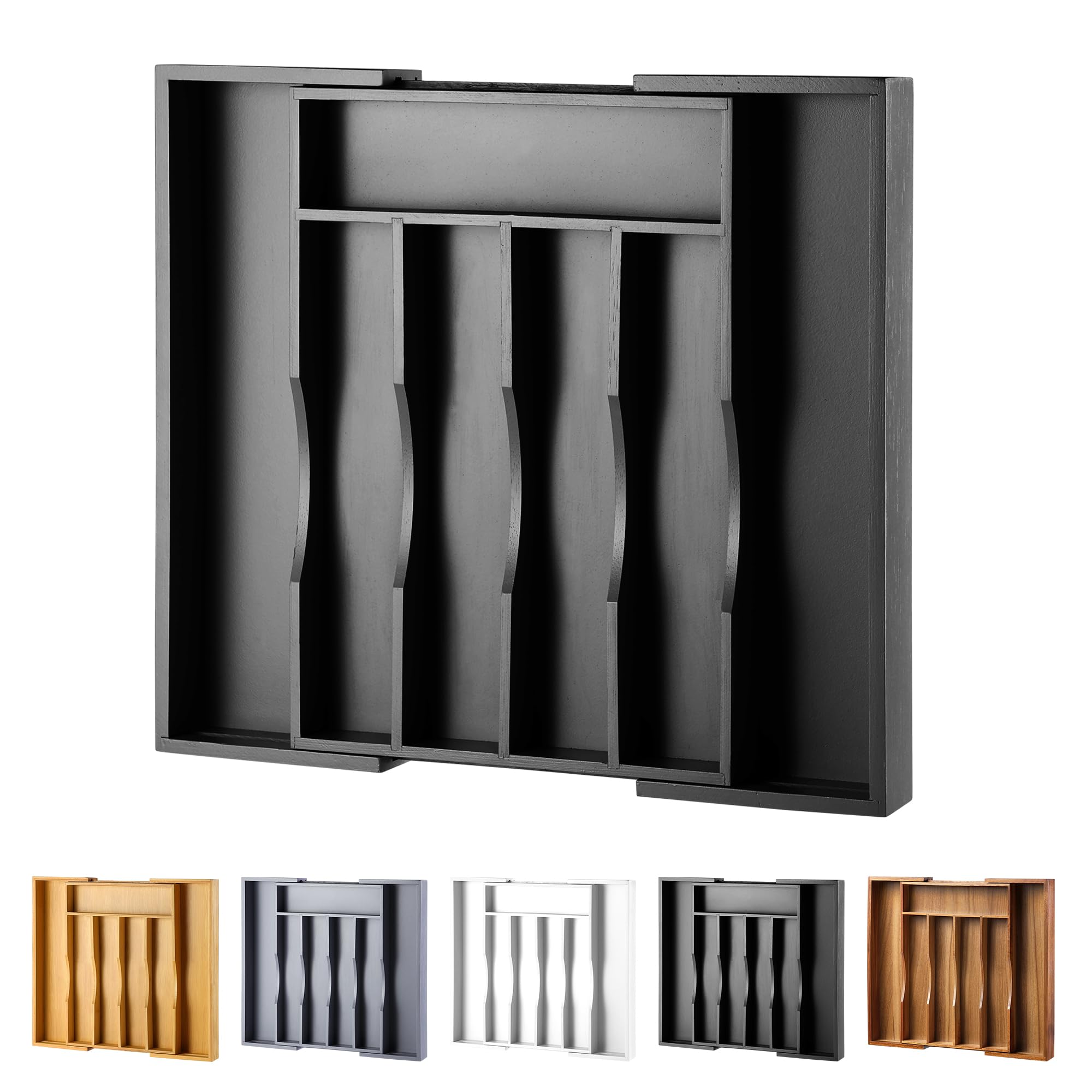 oridom expandable bamboo drawer organizer for easy cutlery separation and quick access