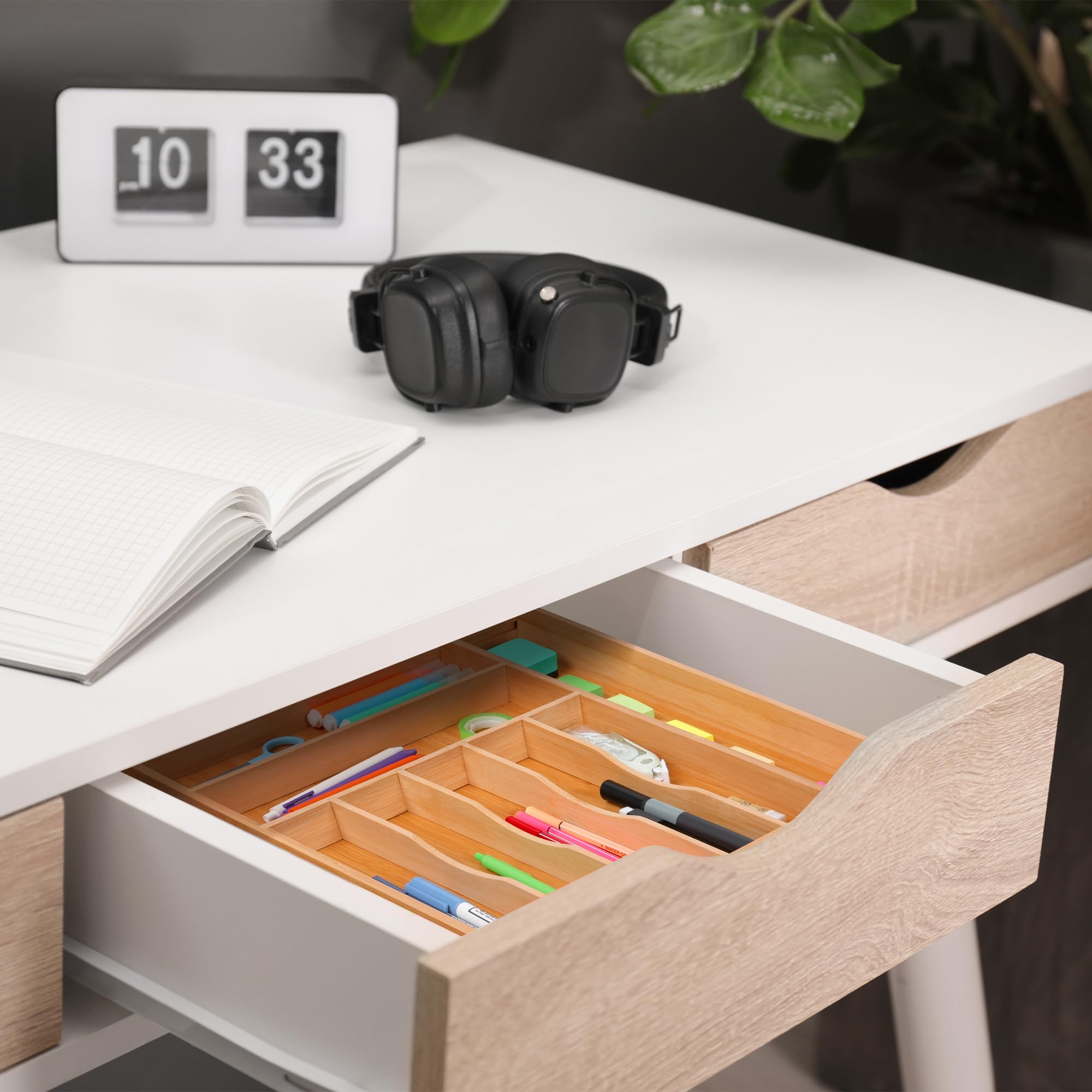 Oridom premium bamboo organizer blends natural aesthetics with practical function.
