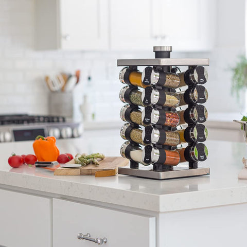 Orii 20-spice-jars-set provides ready-to-use flavors for quick meal prep.