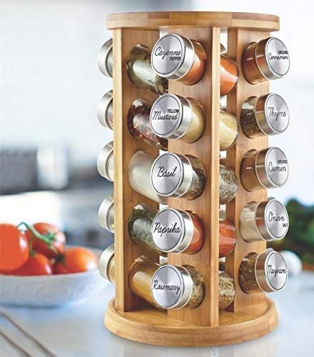 Orii bamboo spice rack with included spices to start cooking
