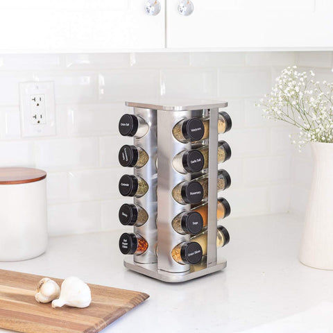 Orii clear jars provide easy inventory checks of spices.