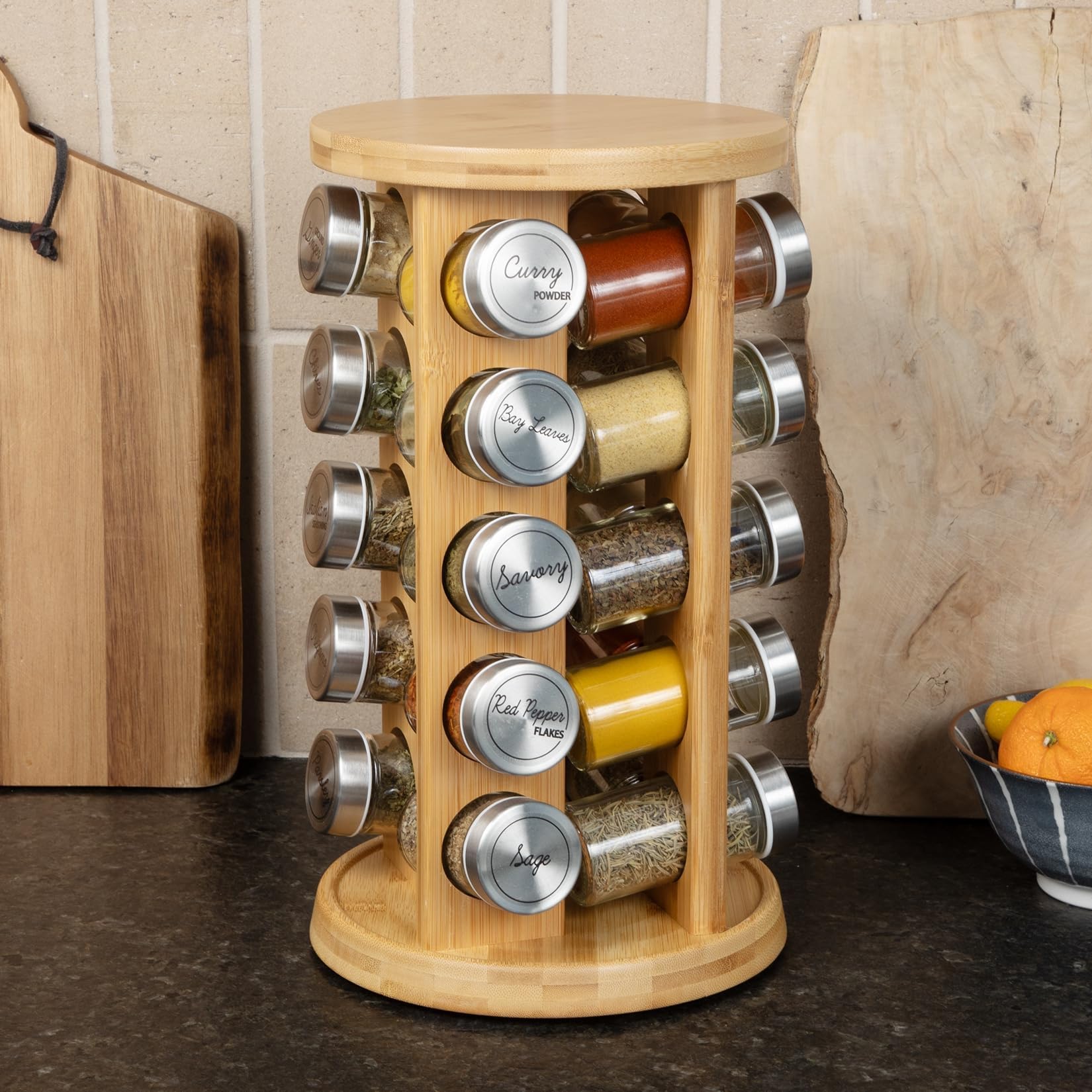 Orii compact spice storage in bamboo fits small kitchens