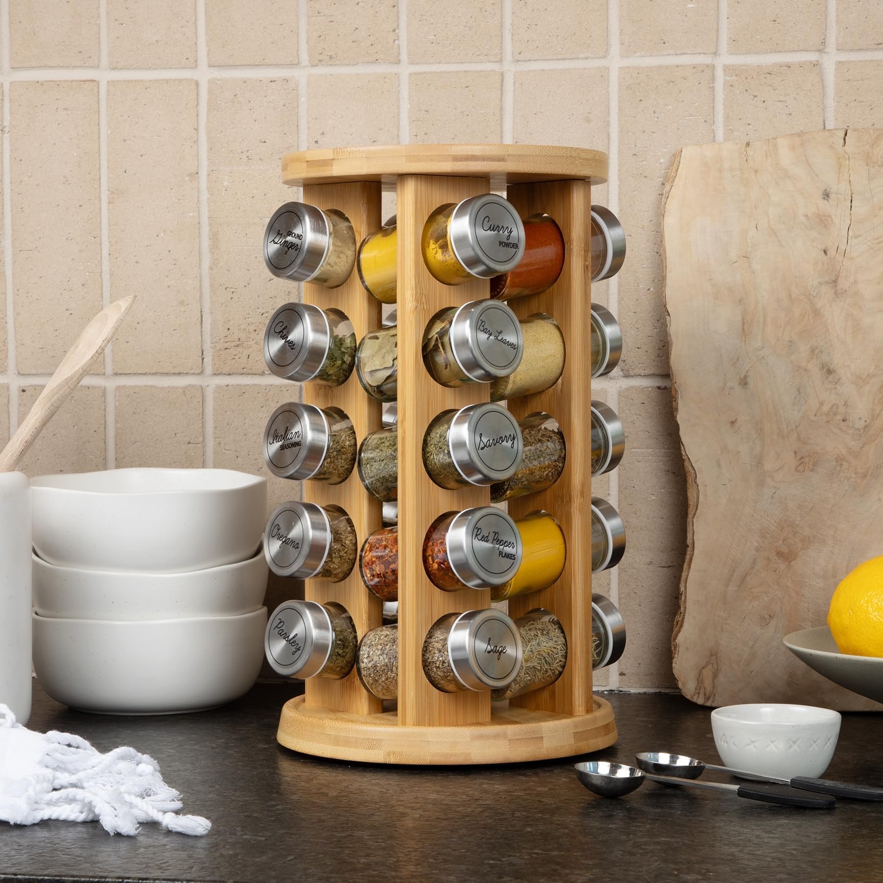 Orii kitchen gift spice rack in bamboo makes a thoughtful registry present