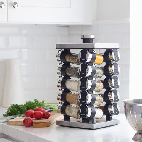Orii compact tower fits neatly on countertops for organized storage.