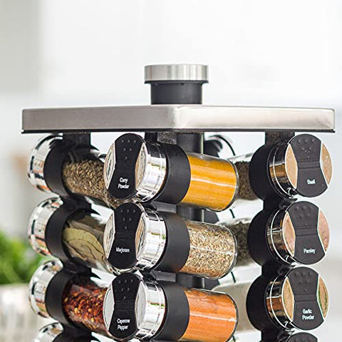 Orii labeled spice jars speed up meal prep with clear names.