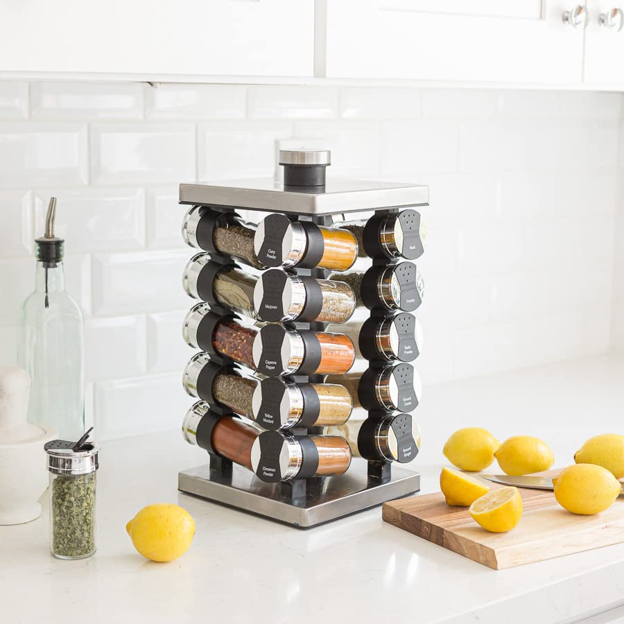 Orii rotate-base enables easy access to spices while cooking.