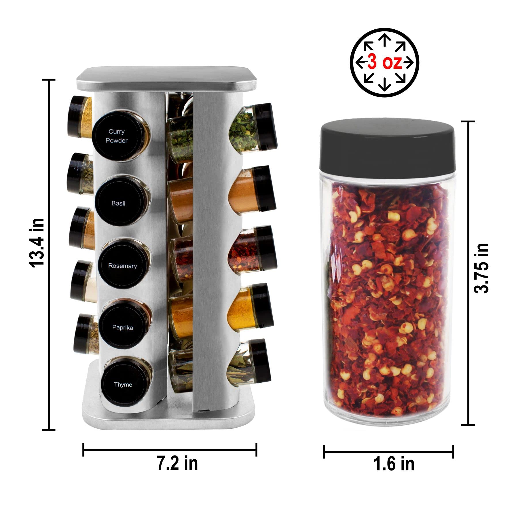 Orii spice rack with included jars ready for cooking.