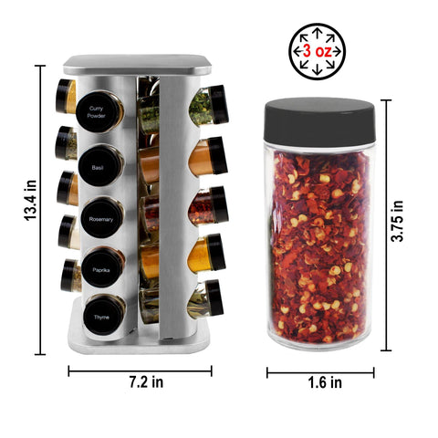 Orii spice rack with included jars ready for cooking.