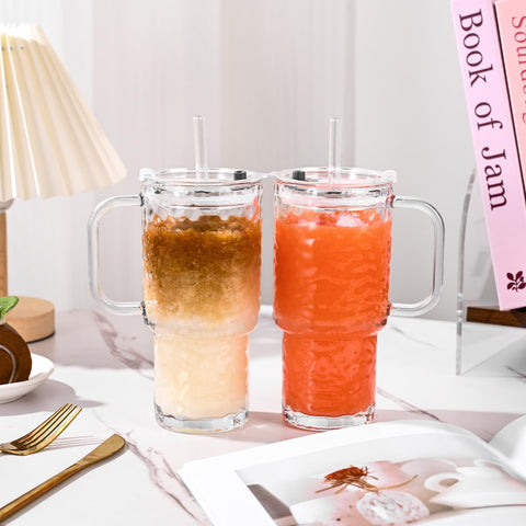 Oroklis dishwasher-safe glass tumbler on the counter for easy cleaning