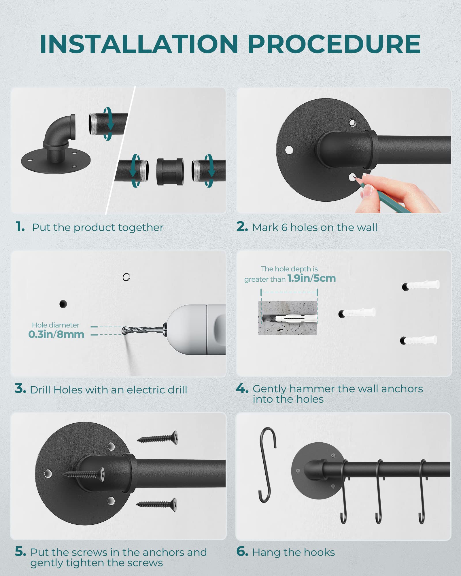 OROPY easy installation with included screws and bolts.