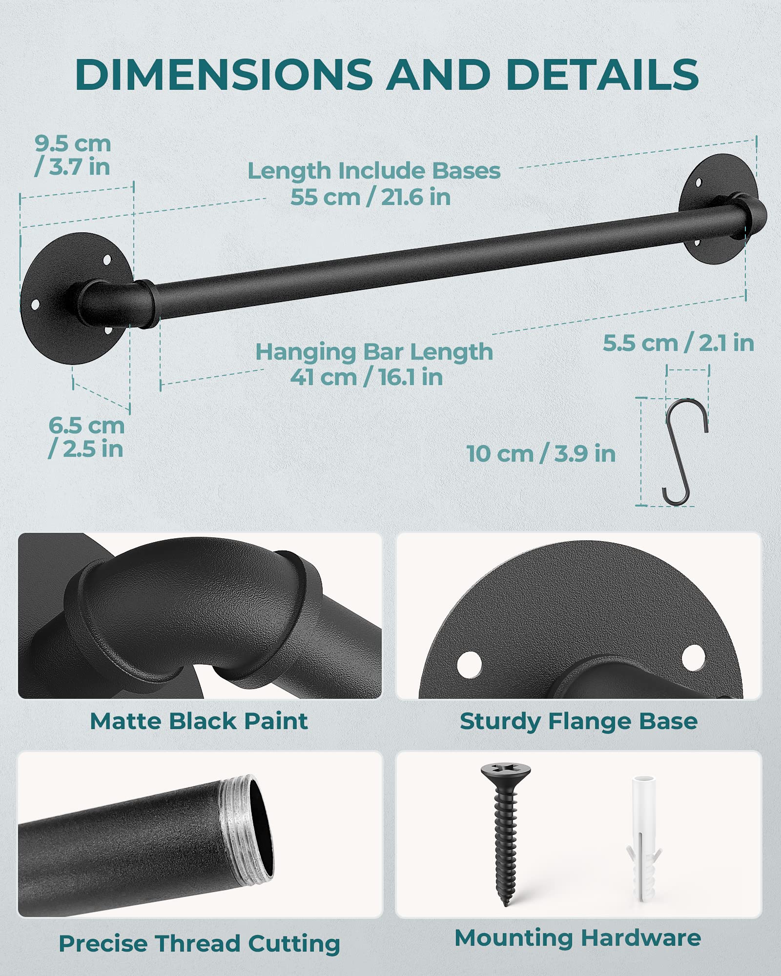 OROPY wall hanger installation with two rails and hardware