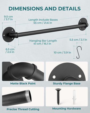 OROPY wall hanger installation with two rails and hardware
