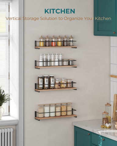 OROPY spice rack features a solid wood flat surface that resists water and cleans easily.