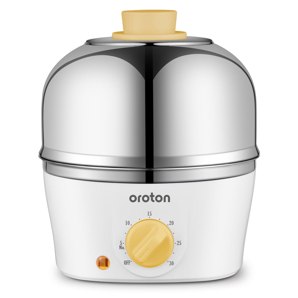 oroton 9-egg cooker with dome steam for quick, even results.