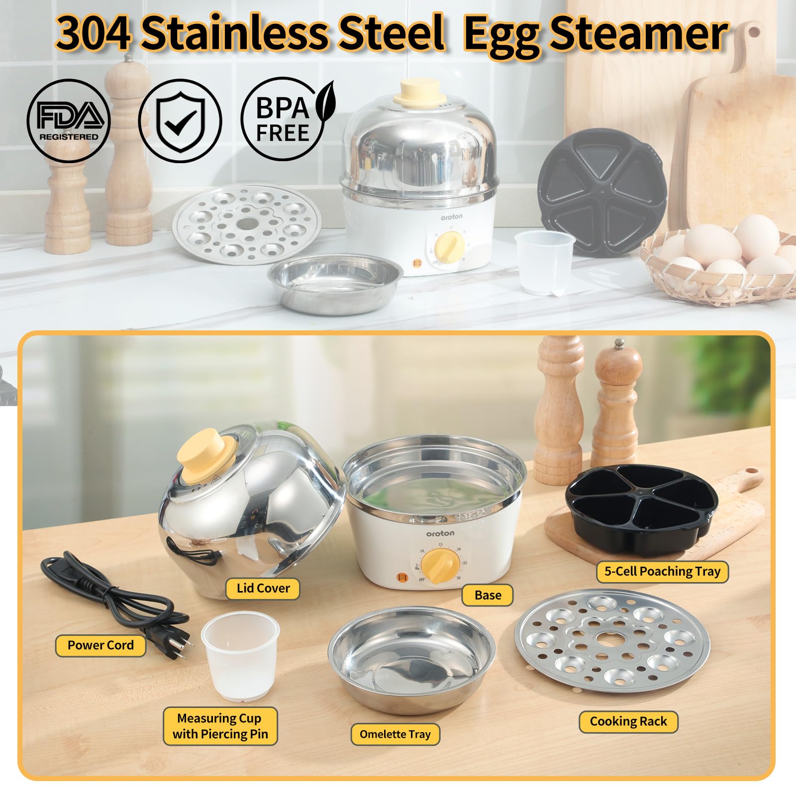 oroton auto shut-off indicator ensures safe, unattended cooking.