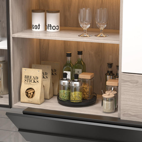 Oroyutor oak tray for bathroom vanity adds elegant organization.