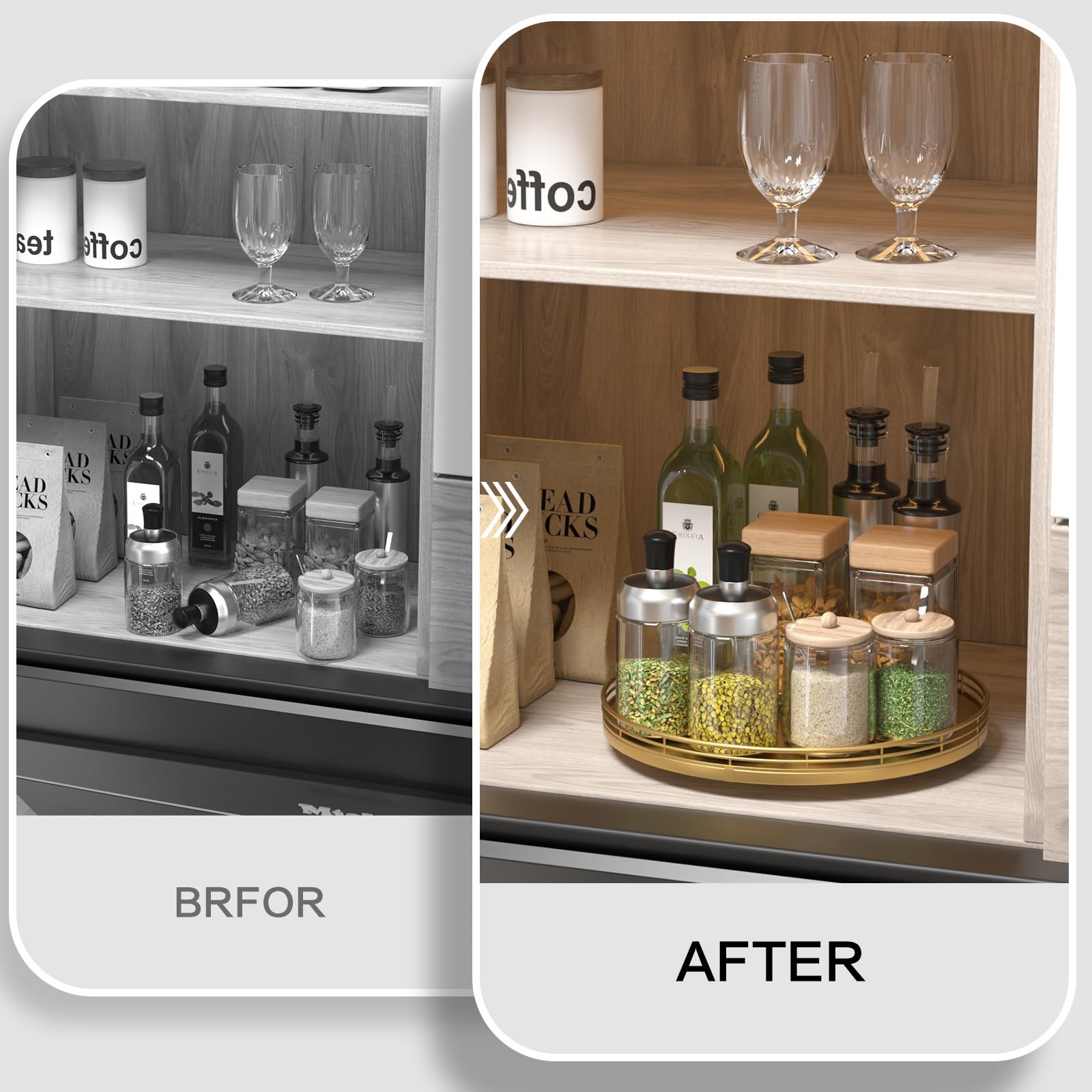 Oroyutor gold tray helps kitchen counter organization and display