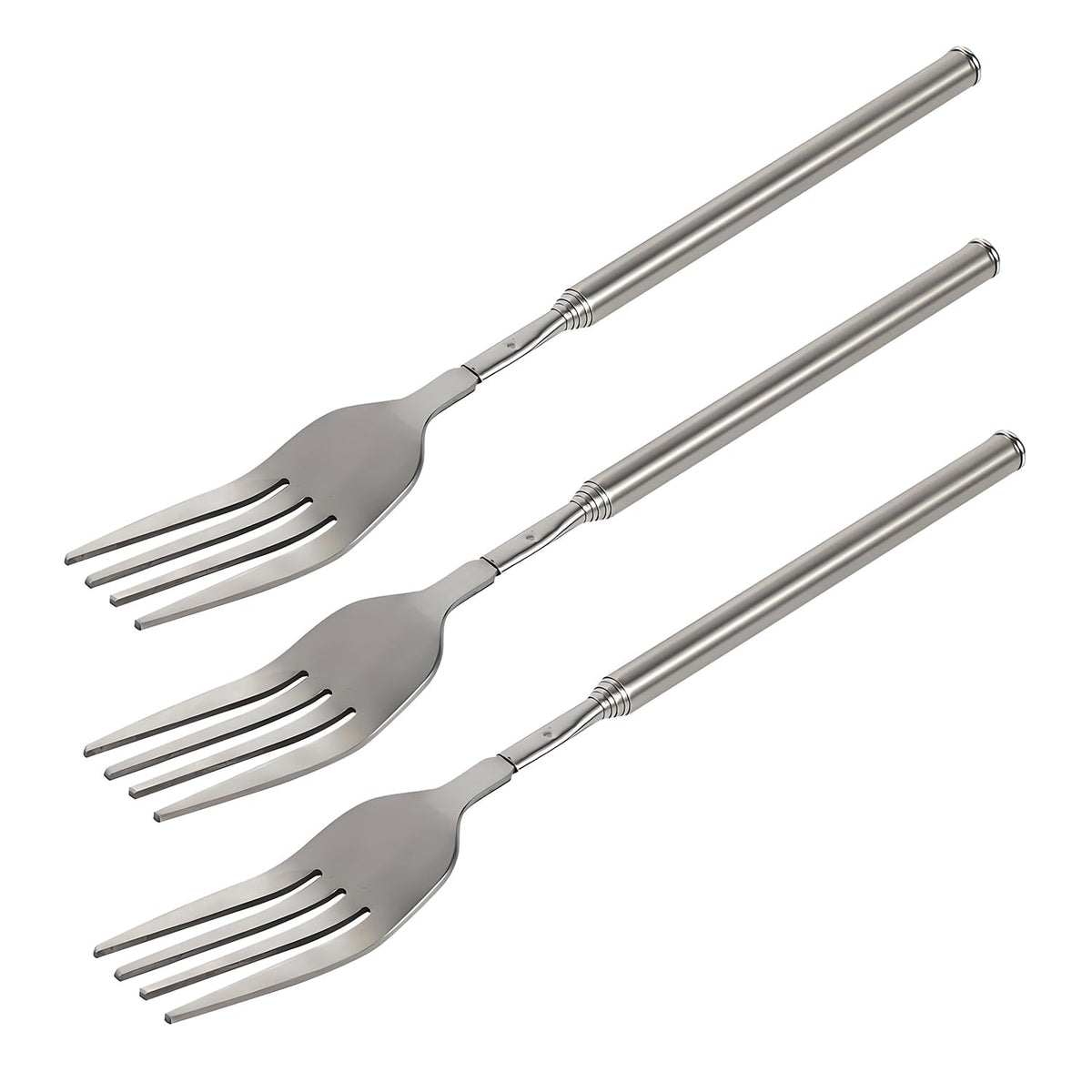 ORULA extendable fork fully extended for long-reach serving.
