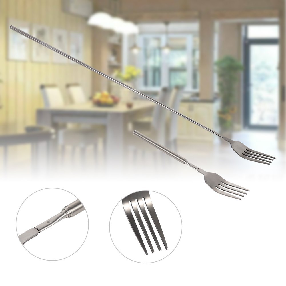 ORULA extendable fork on table with 3-piece set visible.