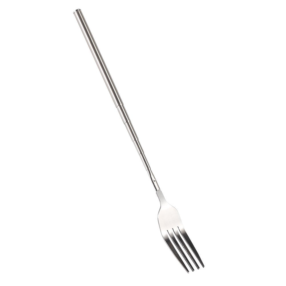 ORULA telescopic handle extended for grilling tasks.