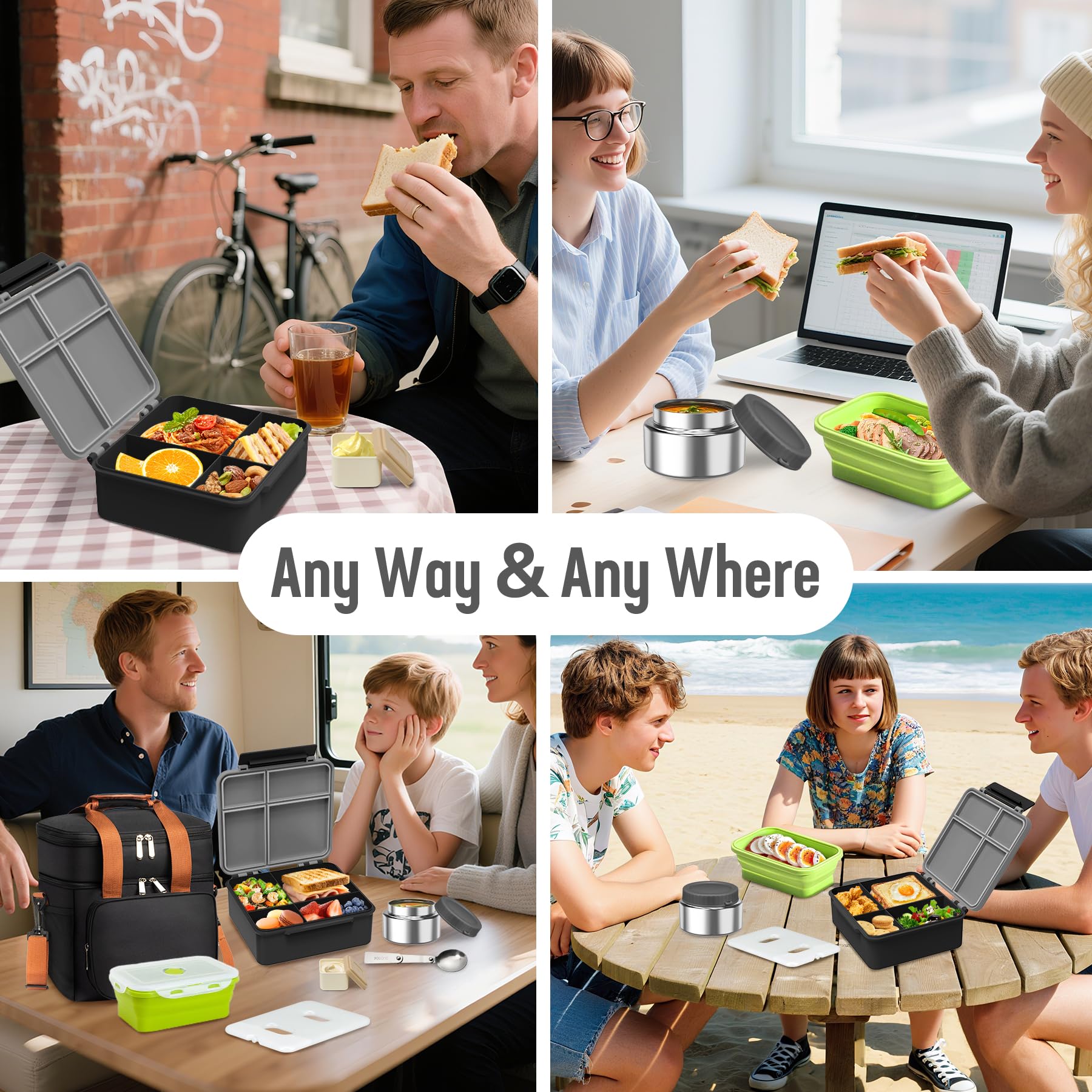 Orylia lunch cooler bag pairs with an ice pack for meals on the go.