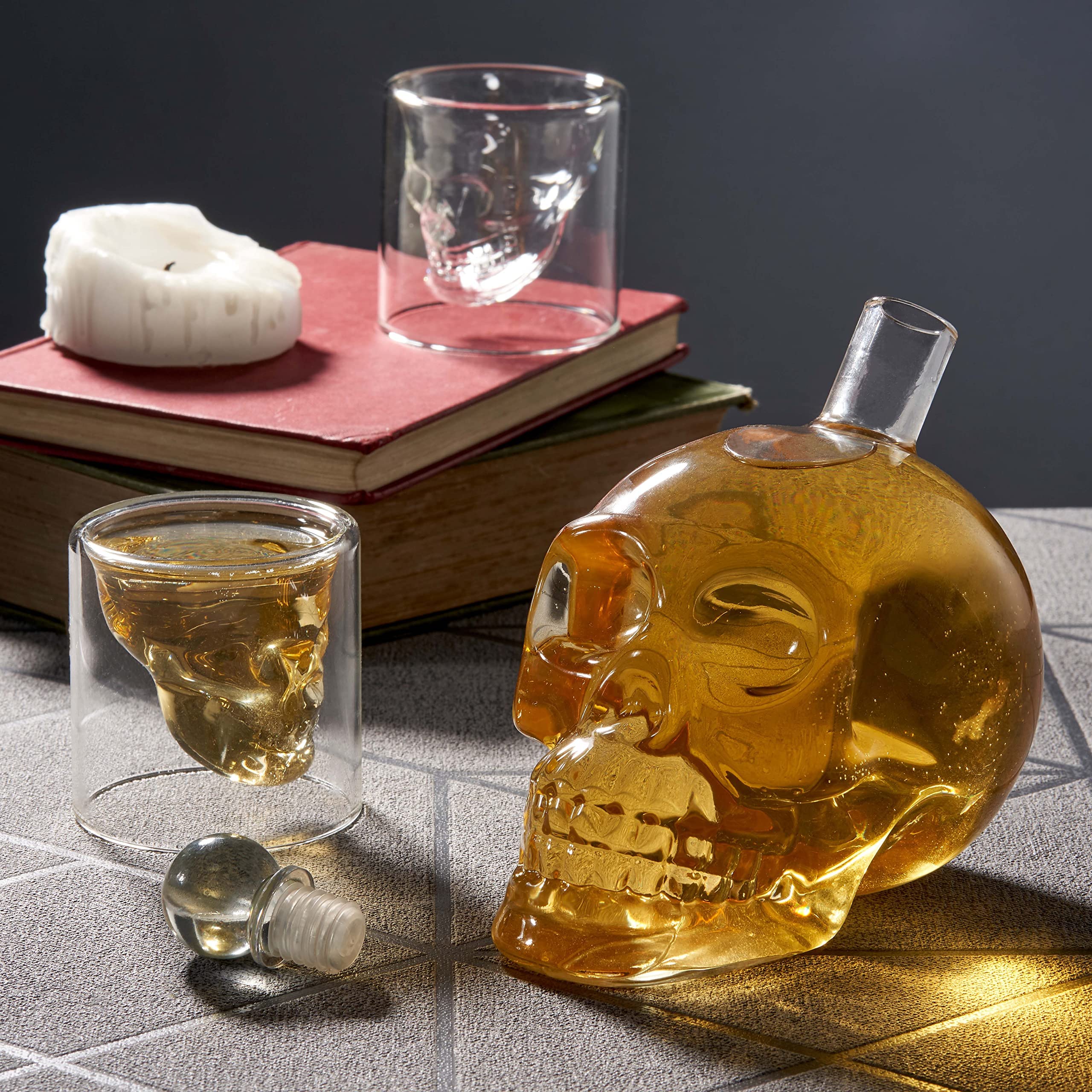 OS Oak & Steel vodka or tequila decant set for refined home bars.