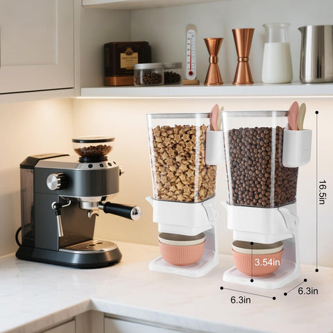 Osacoe wheat-straw bowls accompany the dispenser for eco-friendly dining.