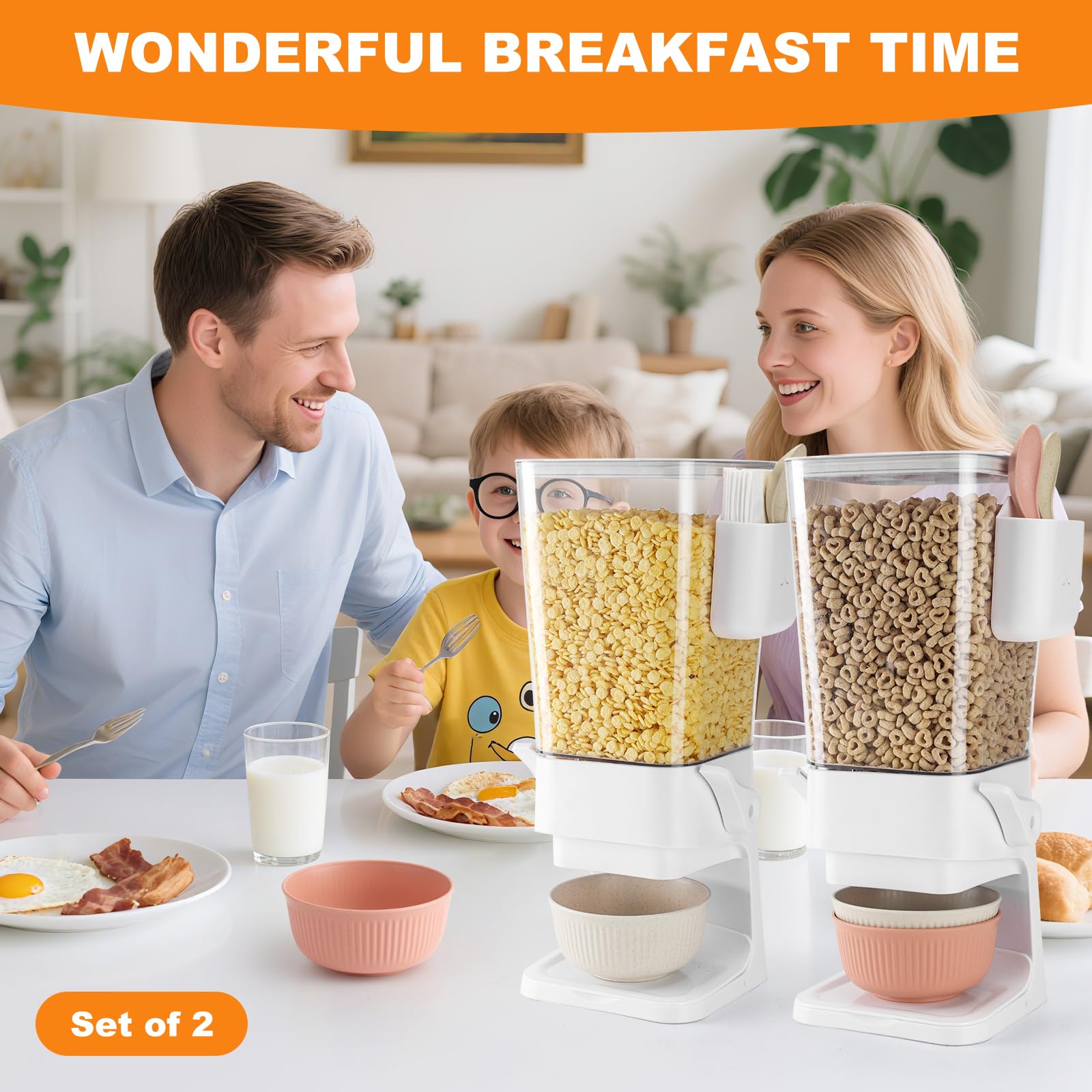 Osacoe wheat-straw spoons paired with dispenser for easy serving.