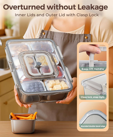 Osfel Snackle Box crystal clear lids let you see contents at a glance.
