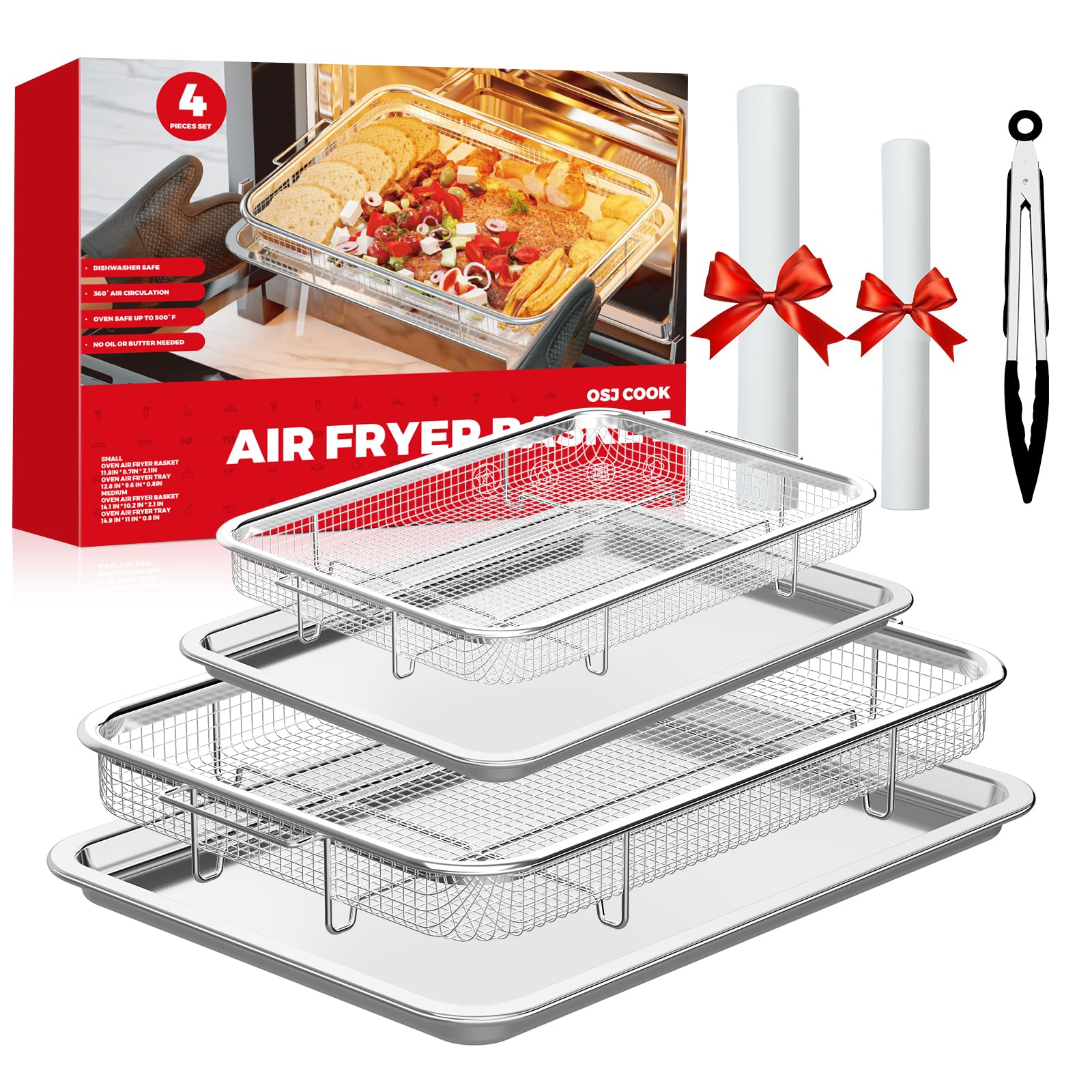 OSJ COOK air fryer basket 131x96 for oven with 360-degree air flow