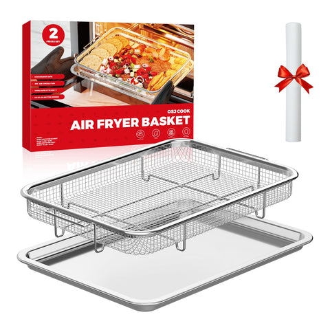 OSJ COOK air fryer basket for oven with even airflow for crispy results