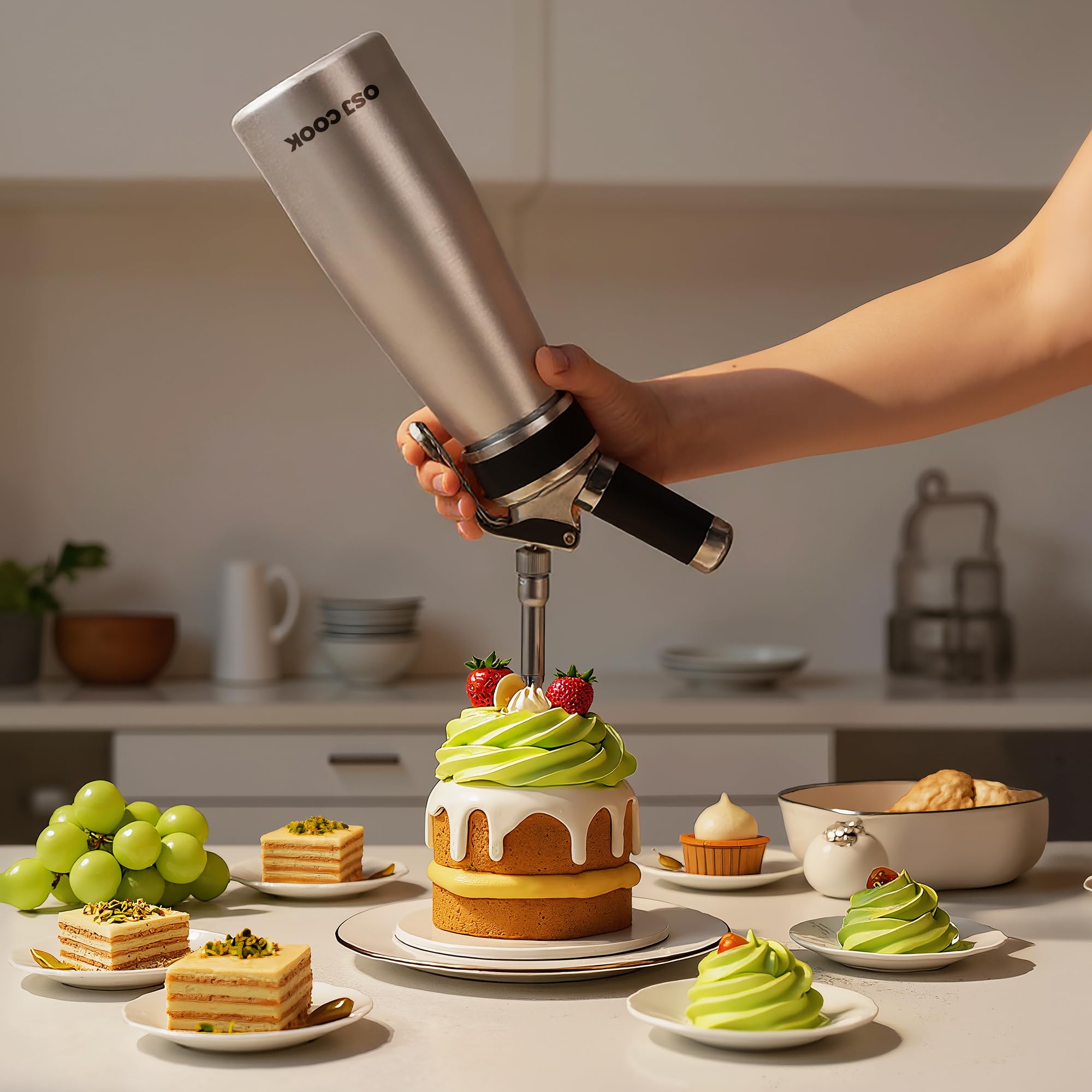 OSJ COOK easy-to-clean dispenser with brush and storage bag